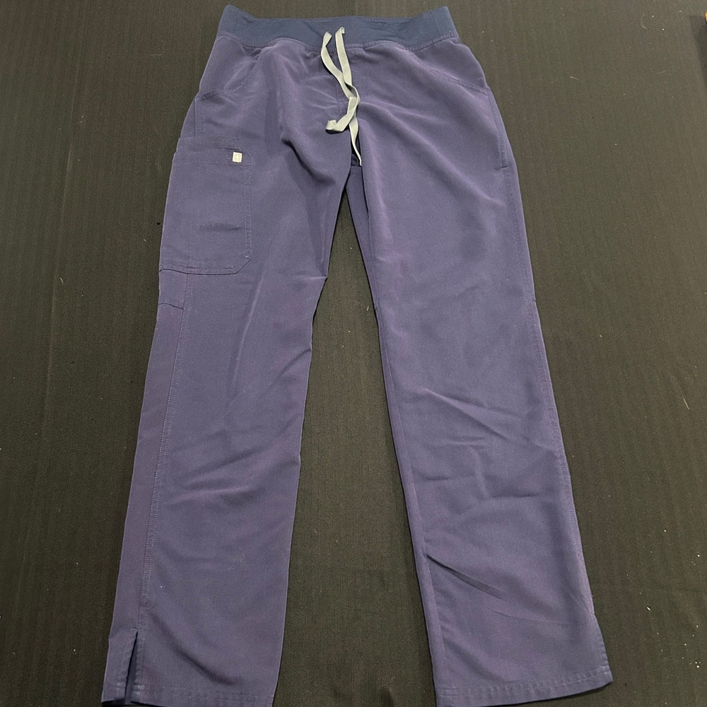 Figs Technical Collection Navy Blue Scrub Pants Women Small T21004 Yoga Waist